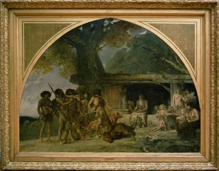 De steentijd, terugkeer van een berenjacht, 1882